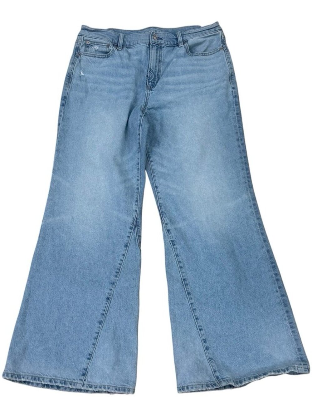 American Eagle Low-Rise Baggy Flare Strigid Jeans Blue Denim Women's Size 10